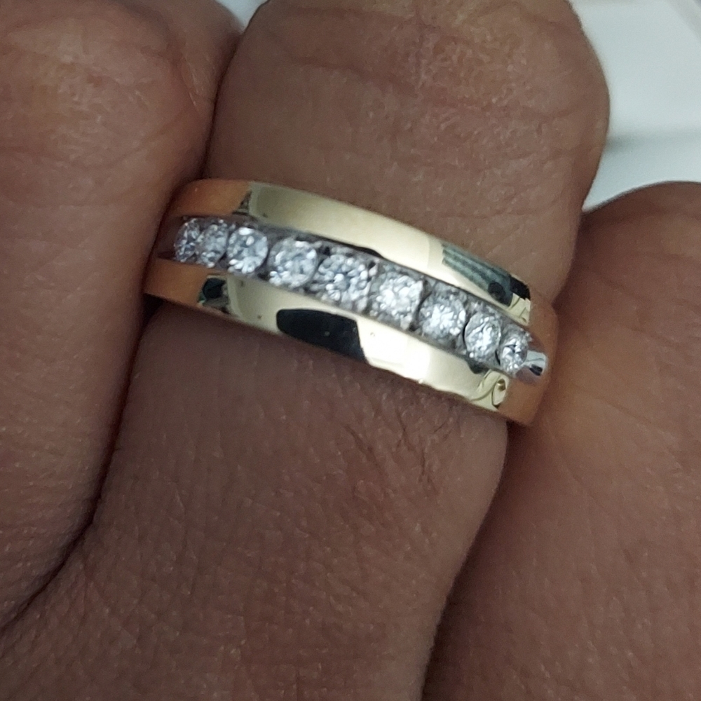 Men's 14k Yellow Gold 1/2 CTTW Diamond Band